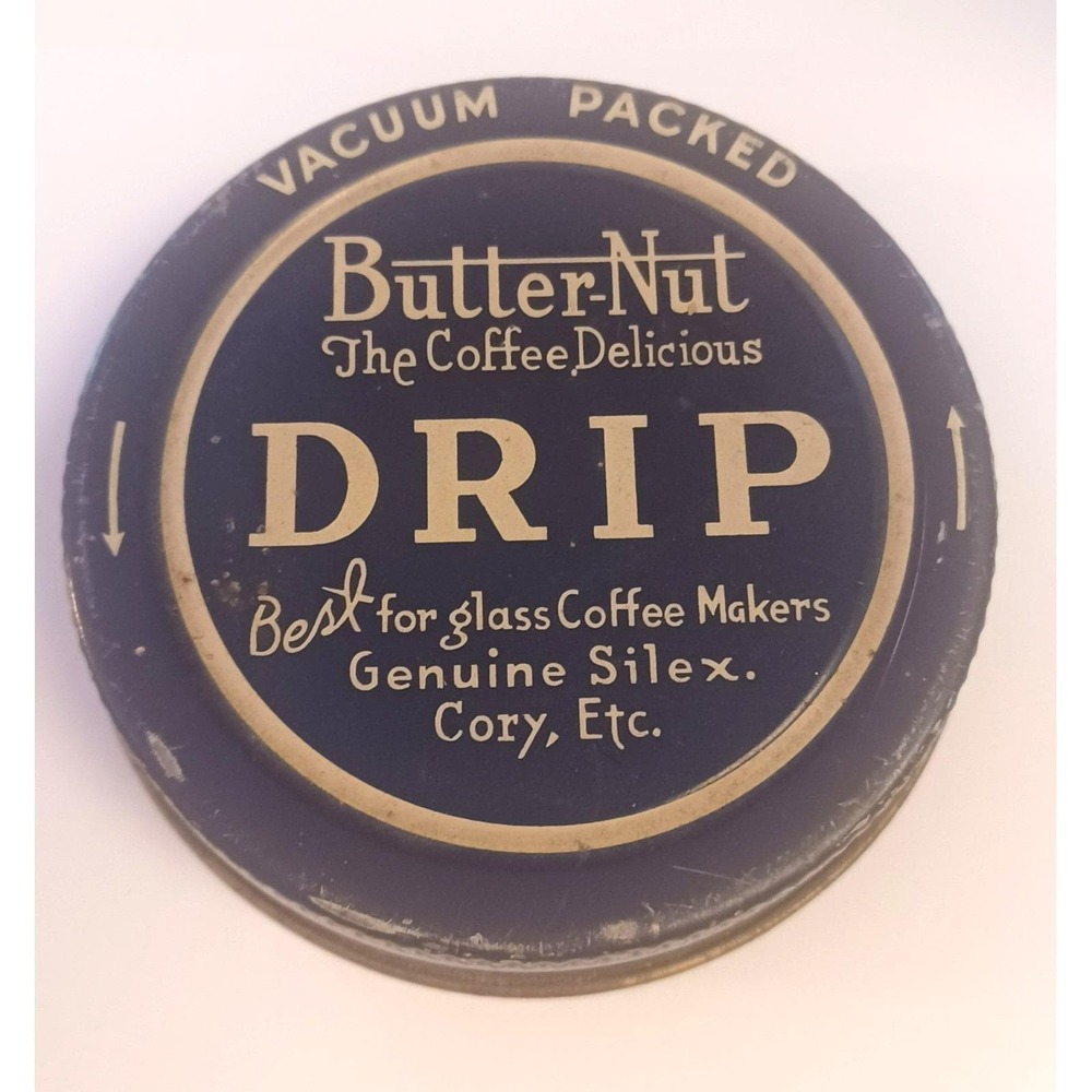 Vintage Butter-Nut Coffee Jar Lid 2.75" Metal Cap Silex Cory Vacuum Packed